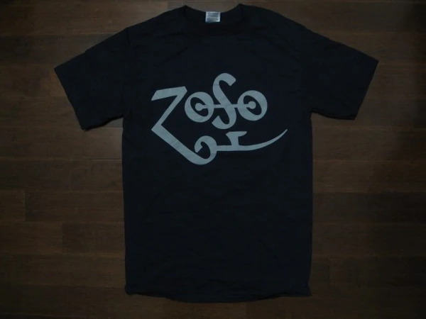 Led Zeppelin - Silver Zoso Logo On Navy Blue - T-shirt